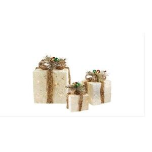 Northlight | 10-in Cream Gift Boxes Yard Art Decor - Set of 3 | Rona
